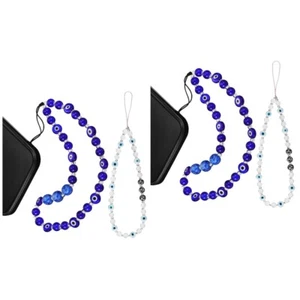 Set of 2 Lanyard Perlen Fräulein Handy-Anhängerband Handyanhänger - Zdjęcie 1 z 12