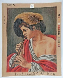 Victorian Era Musician Hand Painted by EVA CPT Needlepoint Canvas New Old Stock - Picture 1 of 5