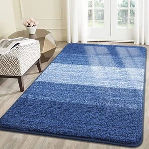 59x36 Indoor/Outdoor Door Mat, Non-Slip Absorbent, Washable, Navy Blue - Picture 1 of 30