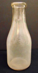 Botella de leche de colección vidrio transparente un cuarto sin marcar sellado 48 - Imagen 1 de 6