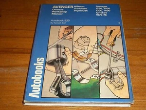 HILLMAN/SUNBEAM AVENGER OWNERS WORKSHOP MANUAL.AUTOBOOKS NUMBER 820.1970 TO 1976 - Picture 1 of 1