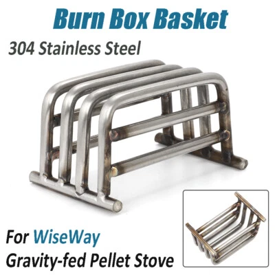 Stainless Replacement Burn Box Basket Pot For Wiseway Gravity-Fed Pellet Stove - Image 1 of 4