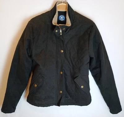 Polar King KEY Women MEDIUM Berber Lined Quilted Twill Jacket Equestrian Black - Image 1 of 4