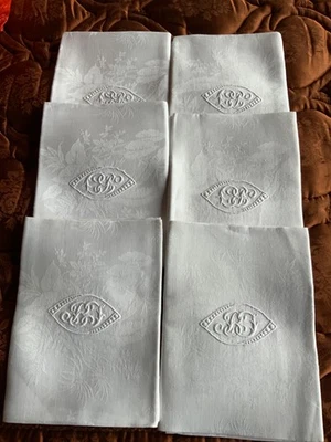 lot de  6 serviettes de table monogramme - Photo 1/4