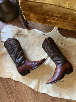 Мужские экзотические ковбойские сапоги вестерн Dan Post 6490 цвет страус размер 9 D - Изображение 1 из 4