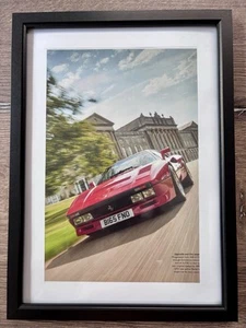 FRAMED Ferrari 288 GTO poster / advert.  Retro Classic Cars Man Cave Collection - Picture 1 of 1