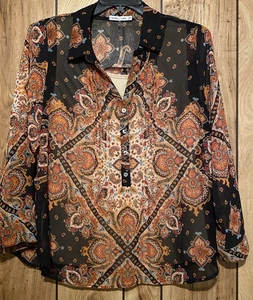 NWT FIGUEROA & FLOWER 2X 2pc Floral Chiffon Button Front Tunic Tank Set - Picture 1 of 6