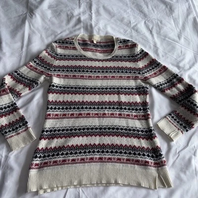Barbour Roseberry Knit Sweater  Wool Cashmere Blend Cream, Red, Grey UK 10 - Image 1 of 4