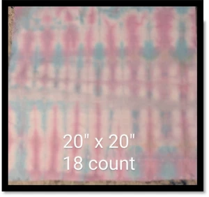 🎨 “Blush & Stitch” Hand-Dyed Aida Fabric | 18 Count | 20" x 20" | - Picture 1 of 6