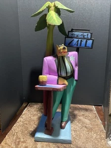 24 Inch Tall Coyote SUNSET CAFE Soft Wood Sculpture Markus Pierson? - Not Signed - Picture 1 of 19