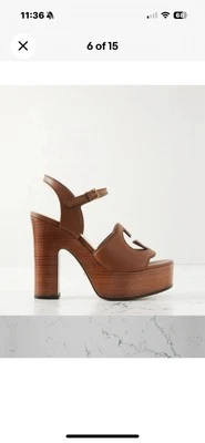 Sandalias Gucci GG marrón plataforma tacón nuevas en caja Foto 1 de 4