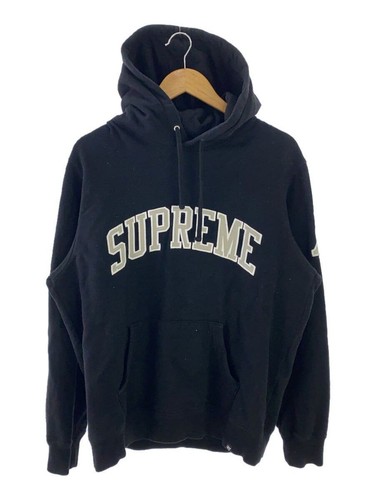 Felpa Supreme con cappuccio M cotone stampa nera usata