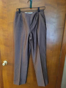 Brown Diamond JONES NEW YORK Lined Silk Pants Womens Size 10 NWT Side Zip - Picture 1 of 5