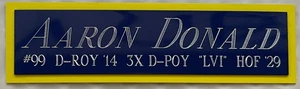 AARON DONALD LA RAMS NAMEPLATE AUTOGRAPHED SIGNED FOOTBALL-HELMET-JERSEY-PHOTO - Picture 1 of 8