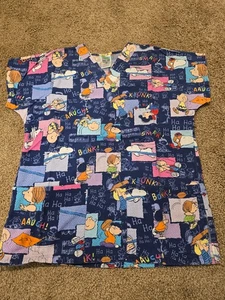 Women’s Peanuts Snoopy Medical Scrubs Shirt Top Size XS - Picture 1 of 5