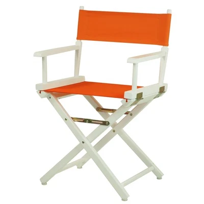 18" Director's Chair White Frame with Tangerine Canvas - Image 1 of 4
