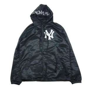 Majestic New York Yankees Satin Hooded Jacket Black M Used LIFE-0 - Picture 1 of 6