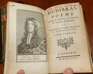 1757 HUDIBRAS by Samuel Butler. English/French edition with Engravings - Imagen 1 de 13