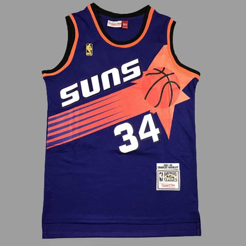 34 Charles Barkley Phoenix Suns Hardwood Classics Mens Purple Jersey Cover