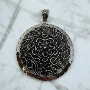 Handwerklich gefertigter runder Anhänger Sterlingsilber Tibetische Tangka.925 - Bild 1 von 6