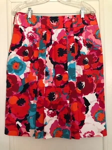 Rafaella Mohnblumen Blumen Rock A-Linie, Gr. 12, gefüttert, seitlicher Reißverschluss, Falten hinten - Bild 1 von 8