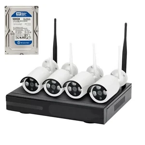 Kit Wifi WIRELESS Completo di NVR 4 Canali 4 Telecamere 2 MP + HD 500 GB - Imagen 1 de 2