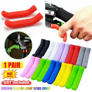 1 Pair Silicone Bicycle Lever Grips Protector Anti-Skid Bike Cycling Brake Cover - Picture 1 of 16