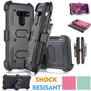 for LG G8 ThinQ/ LG G8 Full Body Rugged Holster Defender Case + Screen Shield - Picture 1 of 31