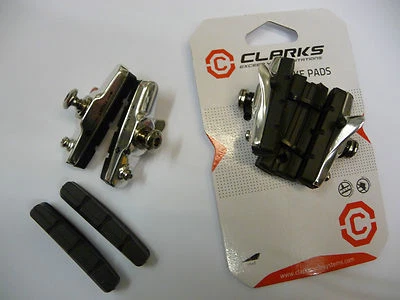 BLOCOS DE FREIO 2 Pares Clarks ROAD Pads Sapatos Bicicleta Corrida CP240 CROMADO - Imagem 1 de 4