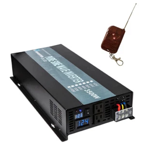 Reliable Power Inverter 3500W Pure Sine Wave Converter 24V to 110V 120V Remote - Picture 1 of 12