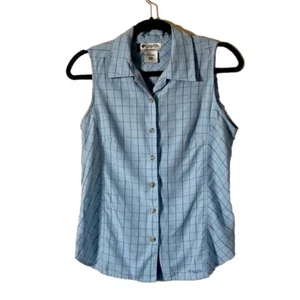 Columbia GRT Camisa Azul A Cuadros Sin Mangas Camisa Abotonada Mujer’s Talla S - Imagen 1 de 10