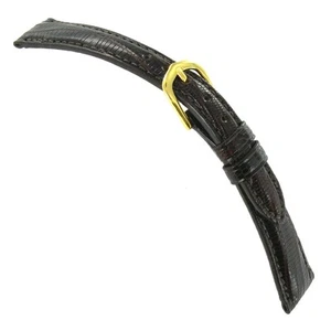 13mm Name Brand Genuine Teju Lizard Brown Padded Stitched Ladies Watch Band 800 - Picture 1 of 3