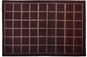 Afghan Modern Chobi Ziegler Teppich Handgeknüpft 200x300 Braun Geometrisch - Picture 1 of 7