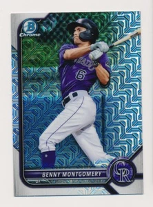 2022 Bowman Chrome Mega Mojo Refractor BCP-73 Benny Montgomery Colorado Rockies - Picture 1 of 2