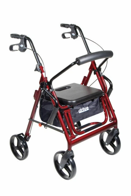 Drive 795BU Medical Duet Transport Wheelchair Rollator Walker