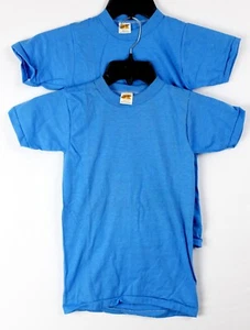 VINTAGE Russell Athletic Youth S Columbia Blue T-Shirts - Lot of 2 - Picture 1 of 7