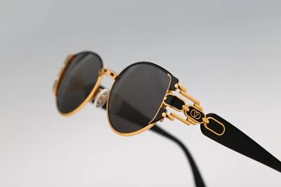 Diva 4057 2, Gafas de sol victorianas vintage años 90 negro y dorado ojo de gato para mujer, nuevas de stock Foto 1 de 4