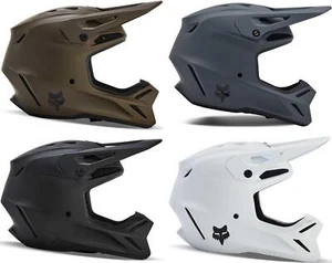 Fox Racing V3 Solid Helmet - Motocross Dirt Bike Offroad Adult - Picture 1 of 22