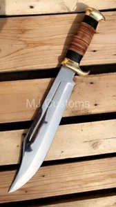 CUCHILLO BOWIE FIJO DUNDEE HECHO A MANO DE ACERO D2 HECHO A MANO CON FUNDA - Imagen 1 de 5