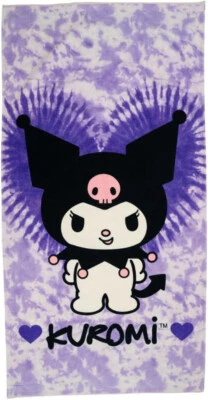Towel - Hello Kitty and Friends - Kuromi Tie-Die Beach/Bath New 27x54" - Image 1 of 4
