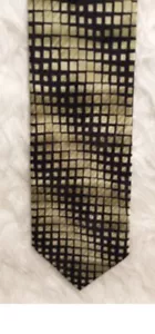 Signori Dei Signori Necktie Silk Men's Neck Tie Geometric Green Black Tie - Picture 1 of 5