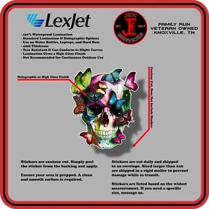 Cute Skull with Butterflies Waterproof Sticker Decal for Water Bottles & Laptops - Picture 1 of 3