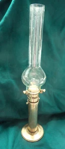 Antique Brass Spring Loaded Maritine Nautical Candlestick Glass Funnel - Picture 1 of 9
