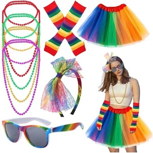 80er 90er Jahre Retro Kostüm Karneval Fasching Set Rock Sommer Damen Tutu Tüll - Bild 1 von 2