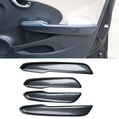 Faixa de tampa de acabamento de painel interno de fibra de carbono para Honda Fit/Jazz 2008-2013 4 peças - Imagem 1 de 4