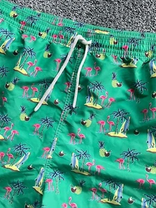 Polo Ralph Lauren costume da bagno corto uomo 4XLT verde viaggiatore fenicottero AOP Aloha - Foto 1 di 8