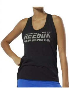 Womens Reebok WOR Meet You There Graphic Training Vest Tank Top Size Large Black - Picture 1 of 4