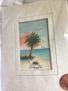 Tiny Original Watercolor Painting," Florida Originals  signed By Evelyn Ward - Picture 1 of 2