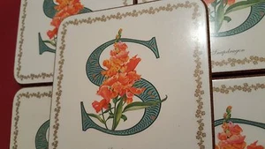 5 Vintage Pimpernel "Snapdragon Flower" Untersetzer 4 1/8" qm made in england  - Bild 1 von 4