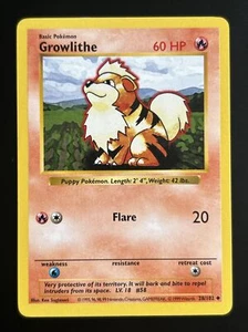Growlithe Pokemon 1999 Base Set Shadowless Uncommon 28/102 Mint Condition π₯ - Picture 1 of 8